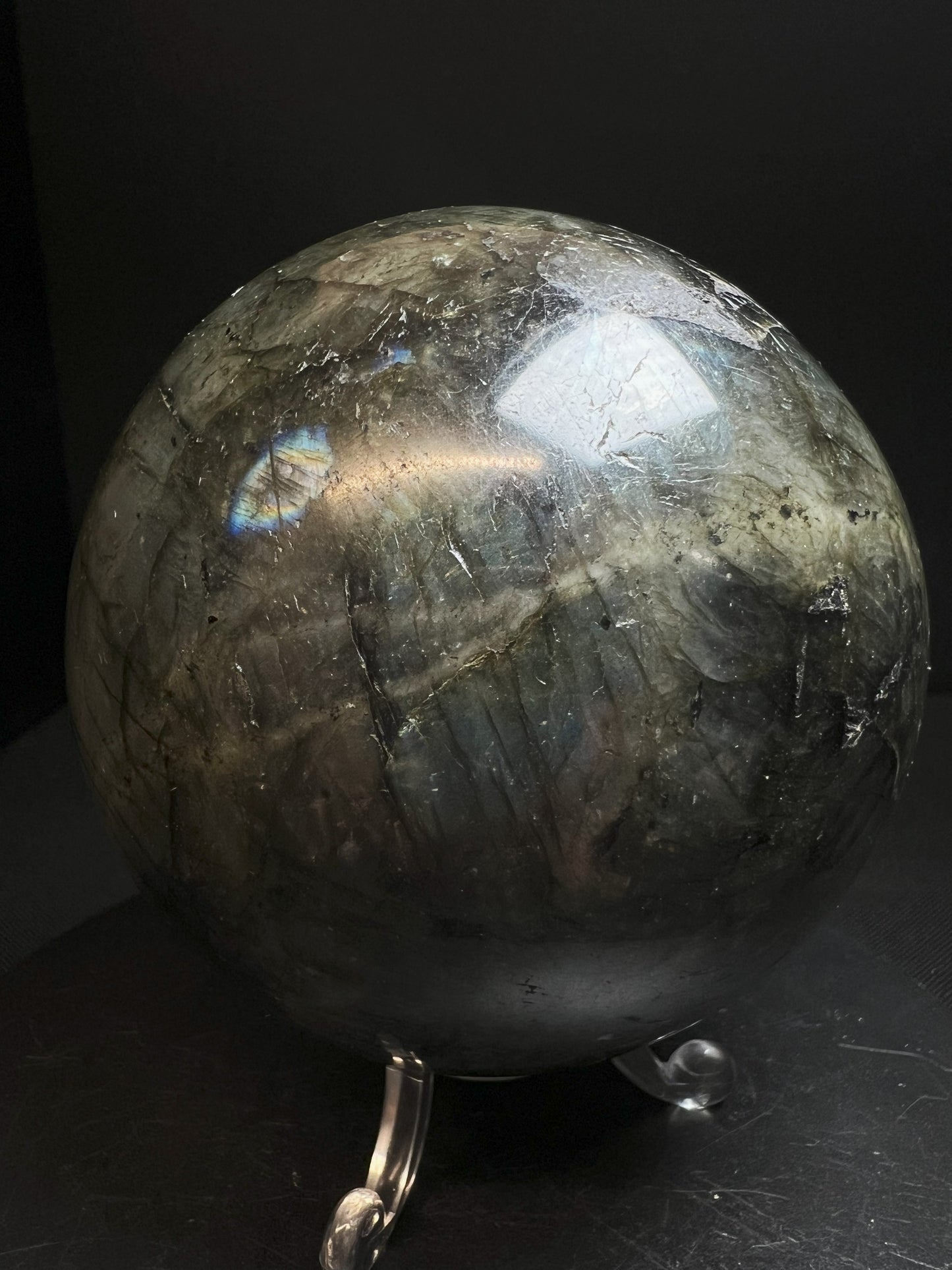 High Quality, Polished Labradorite Sphere- Home Décor Statement Piece