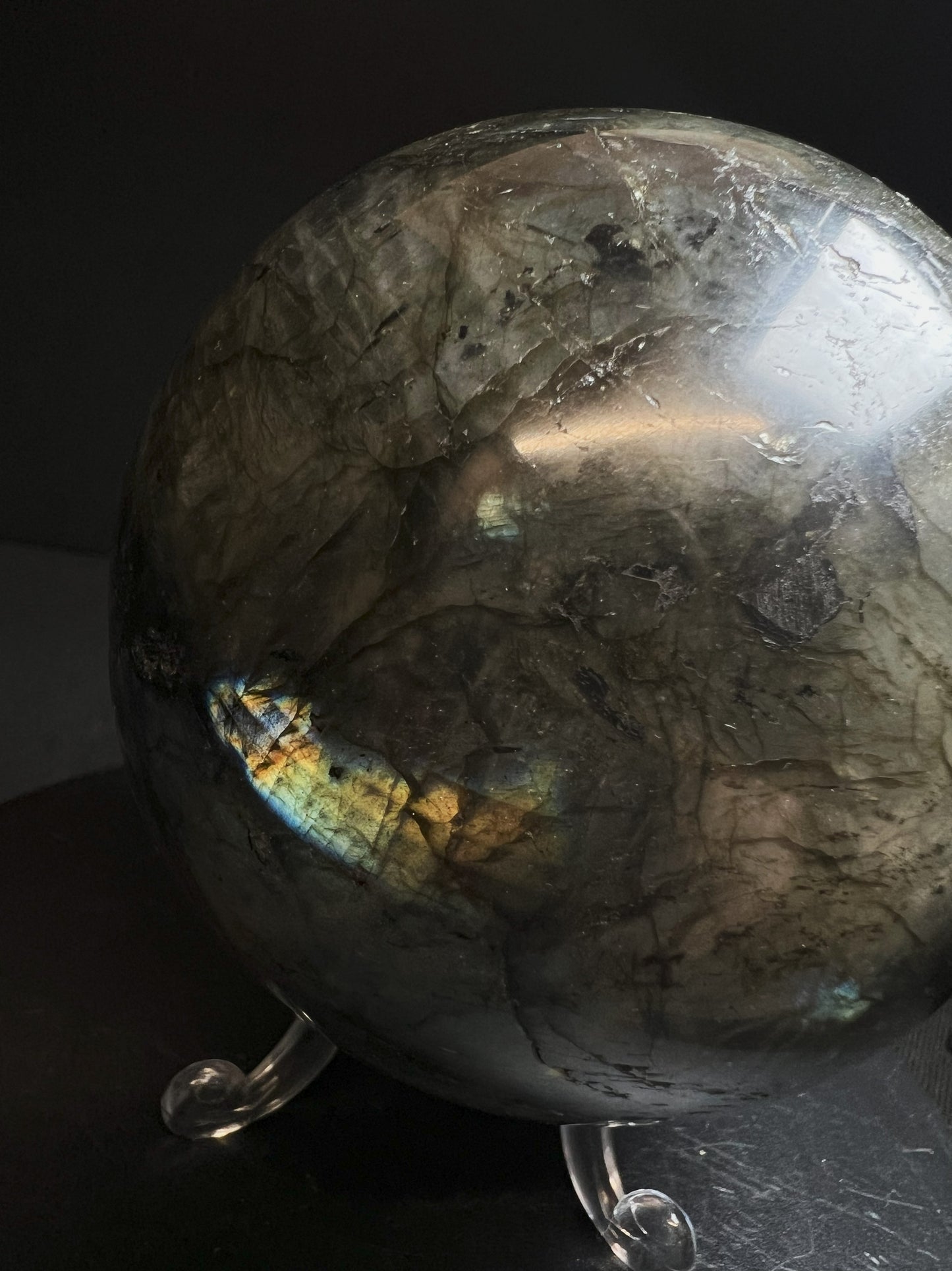 High Quality, Polished Labradorite Sphere- Home Décor Statement Piece