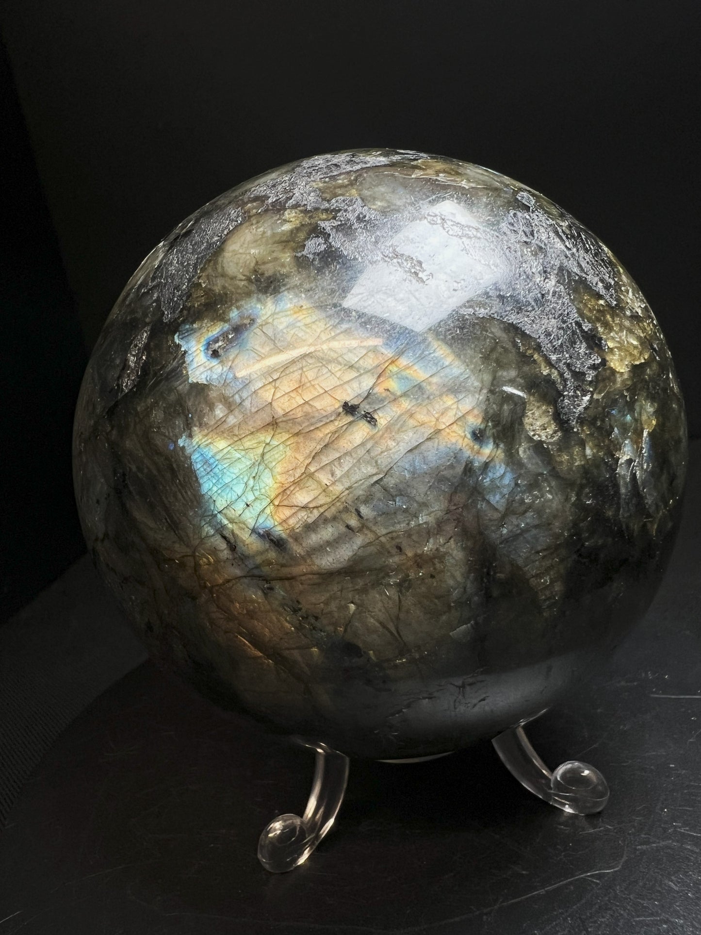 High Quality, Polished Labradorite Sphere- Home Décor Statement Piece