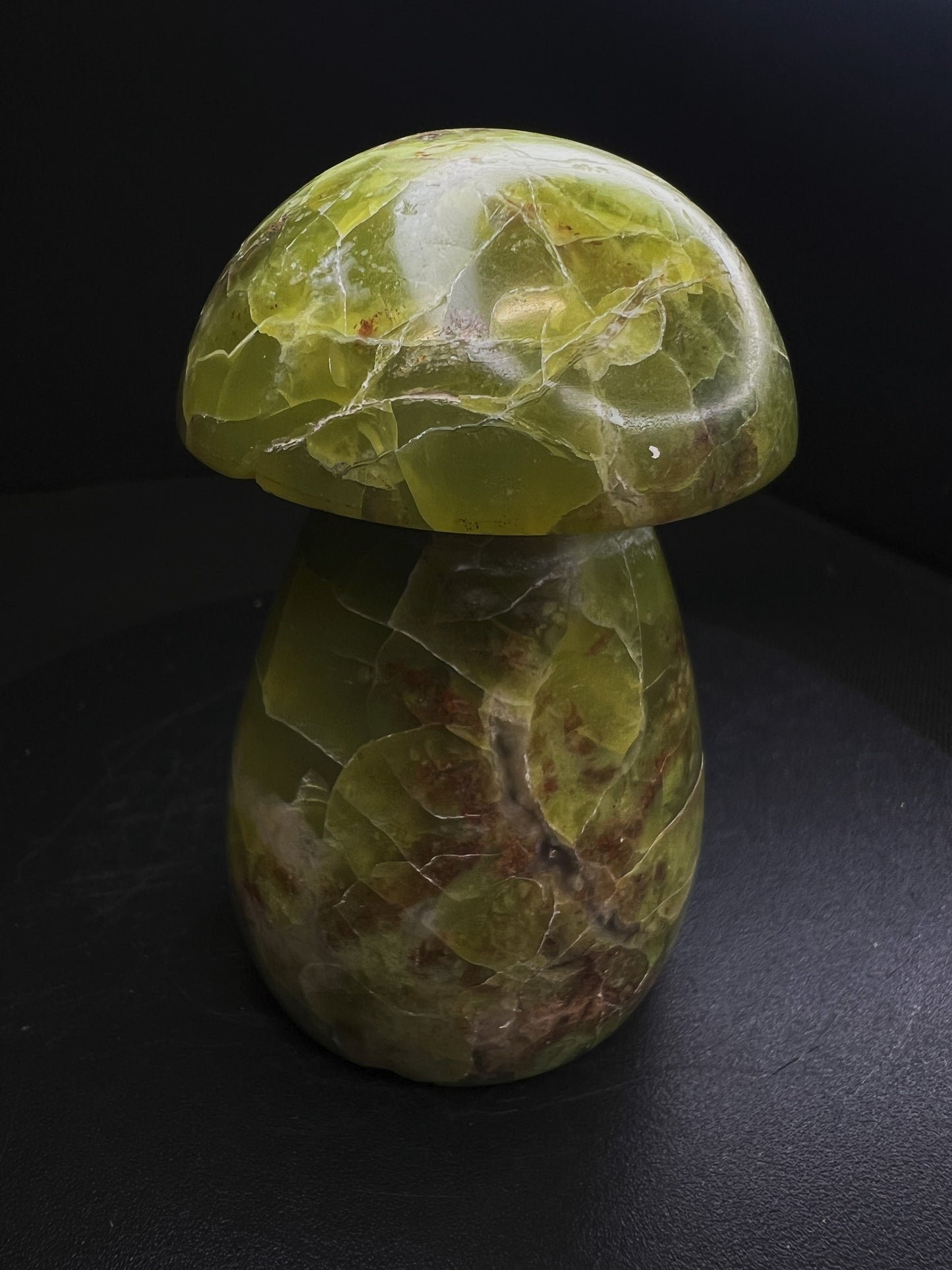 Polished Green Opal Mushroom From Madagascar- Home Decor, Gift