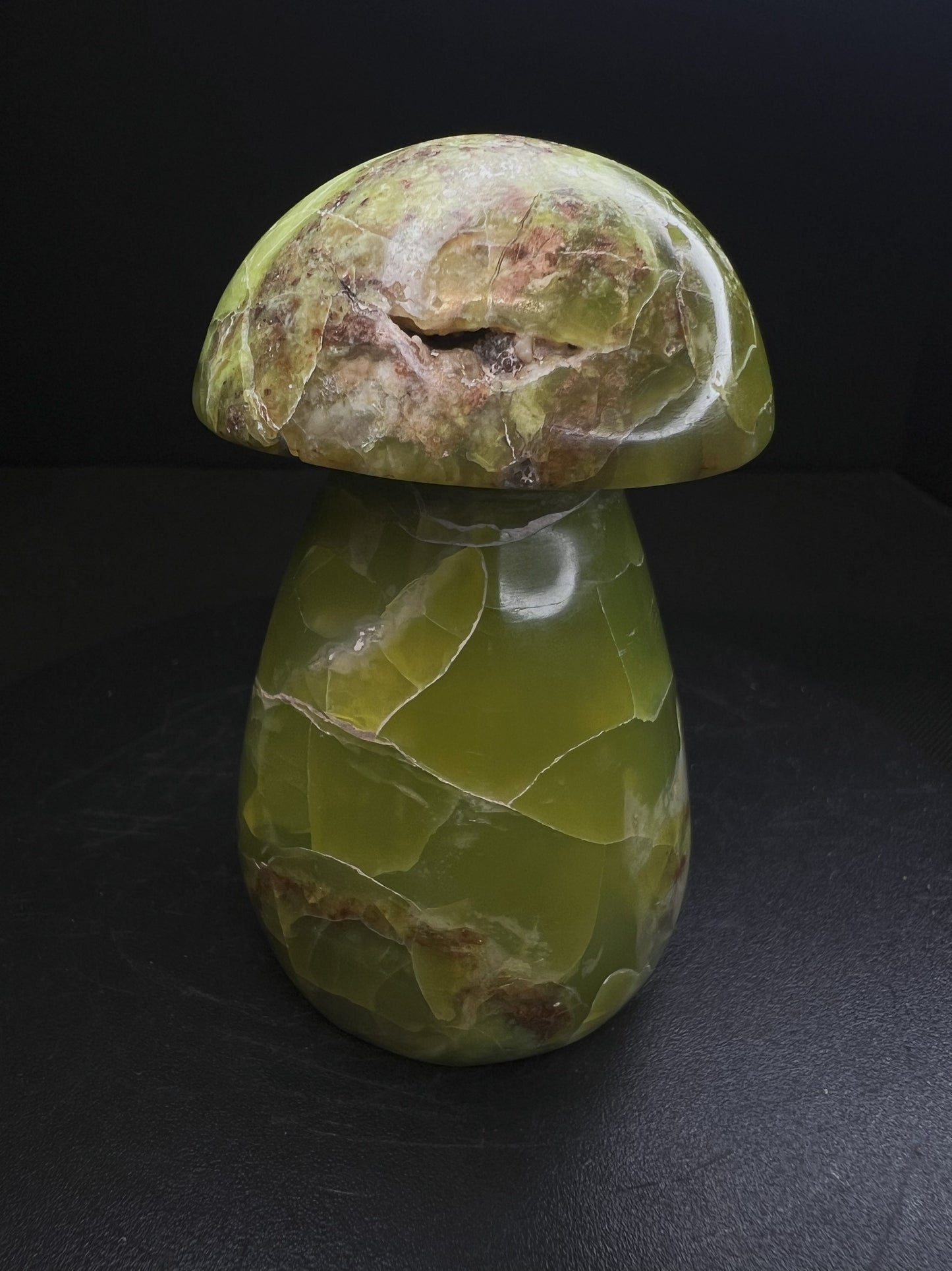 Polished Green Opal Mushroom From Madagascar- Home Decor, Gift