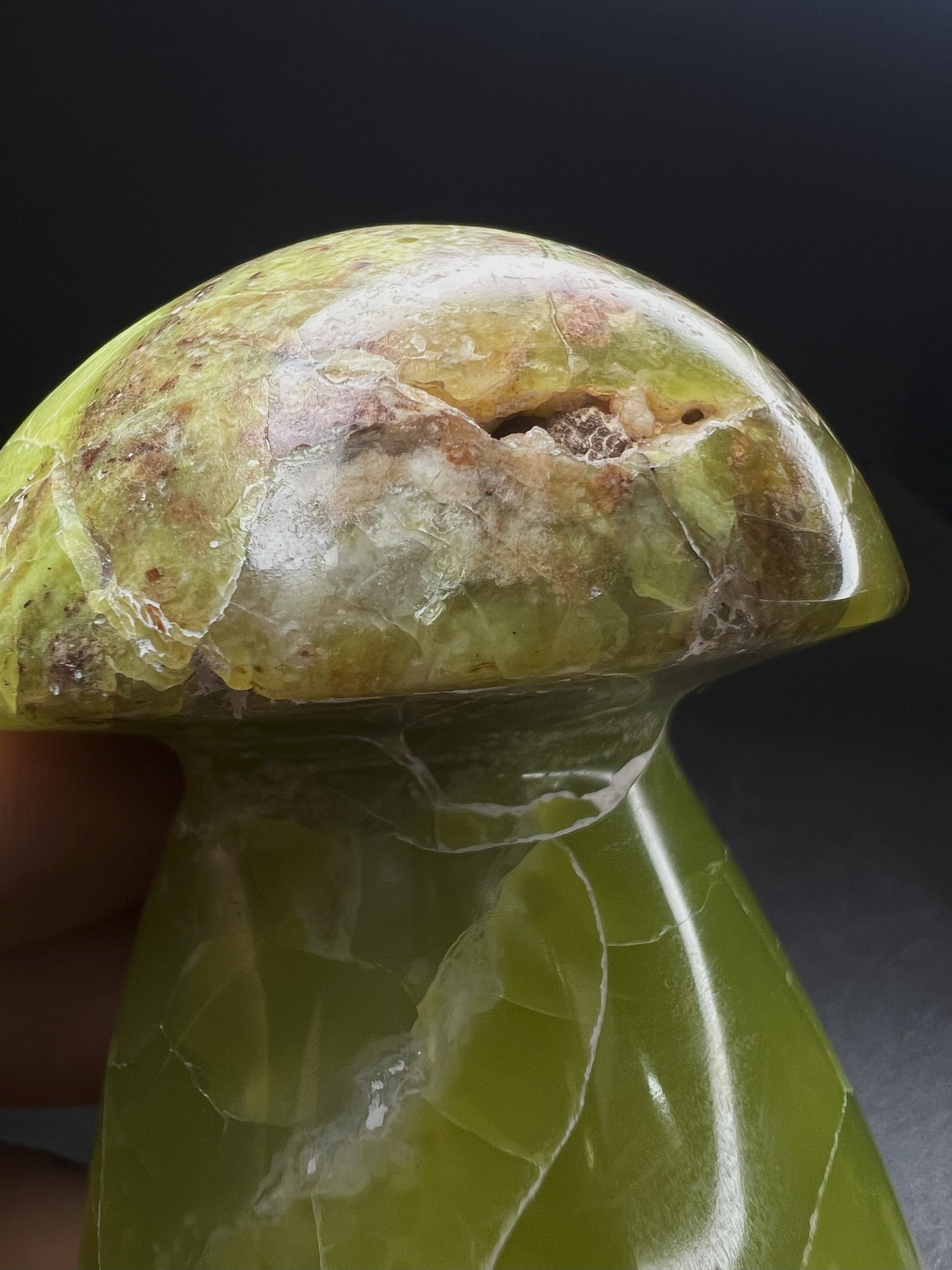 Polished Green Opal Mushroom From Madagascar- Home Decor, Gift