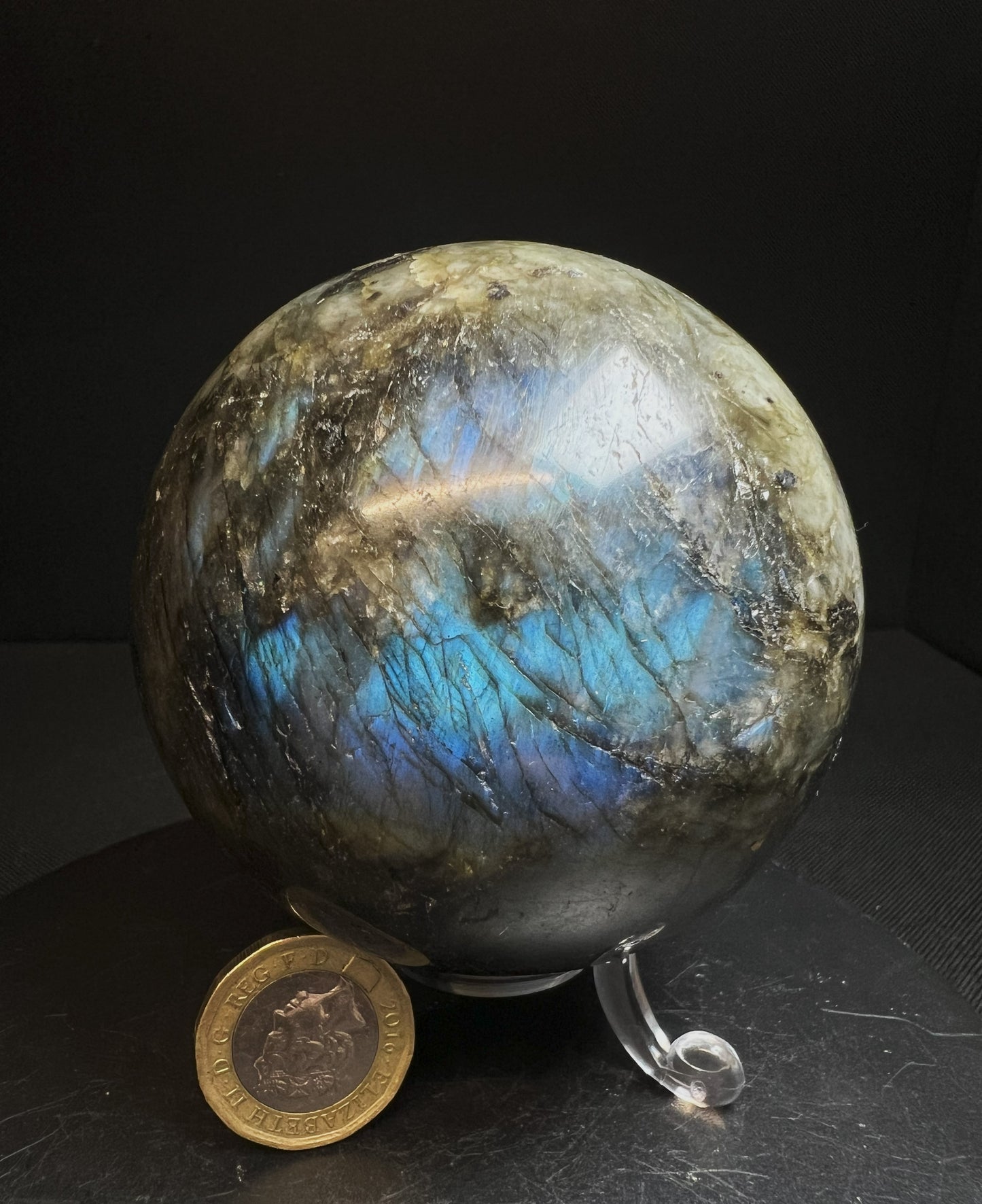 High Quality, Polished Labradorite Sphere- Home Décor Statement Piece