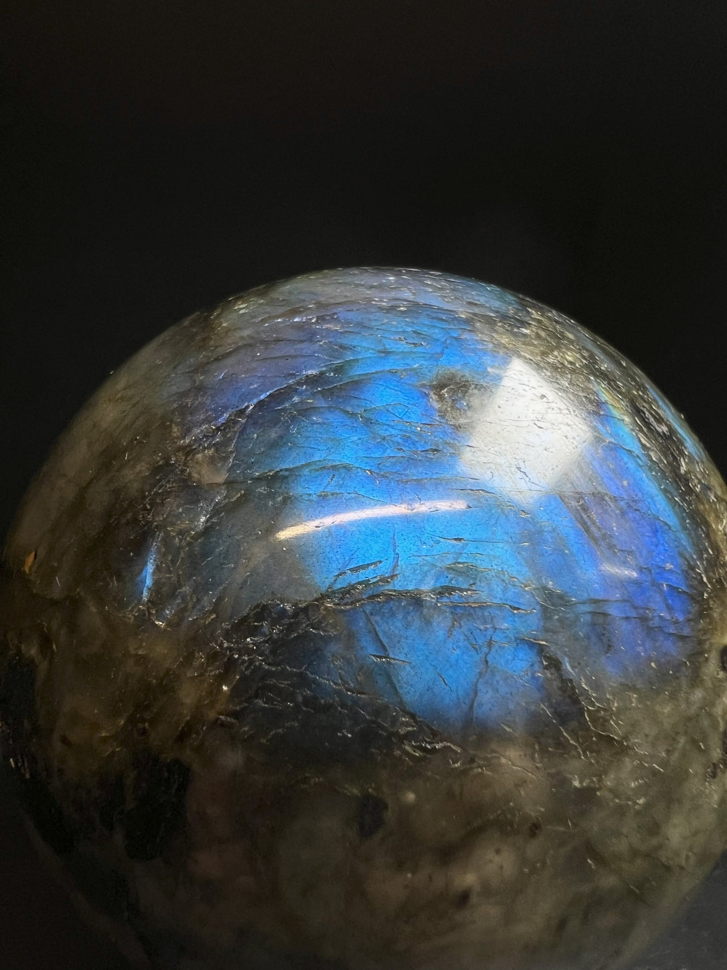 High Quality, Polished Labradorite Sphere- Home Décor Statement Piece