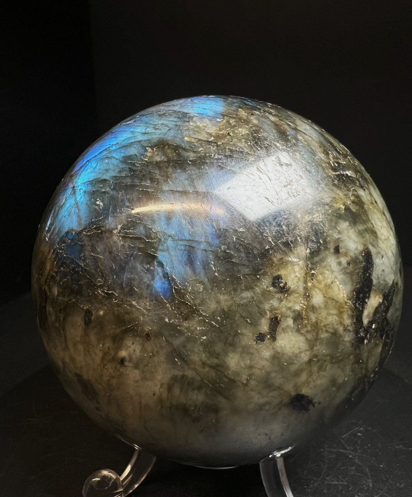 High Quality, Polished Labradorite Sphere- Home Décor Statement Piece