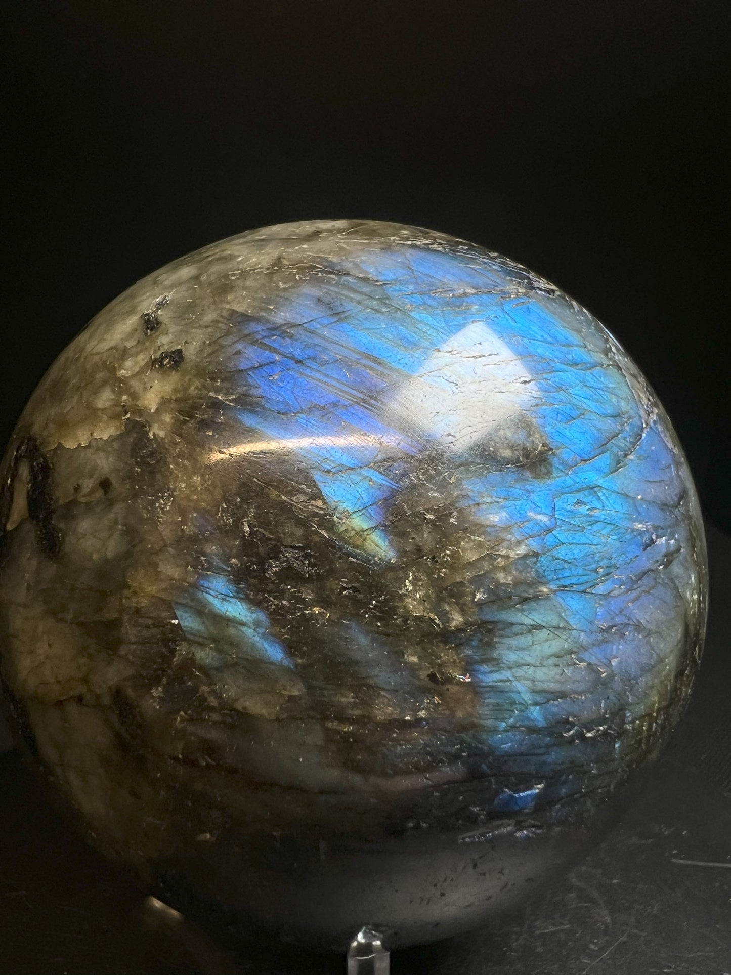 High Quality, Polished Labradorite Sphere- Home Décor Statement Piece