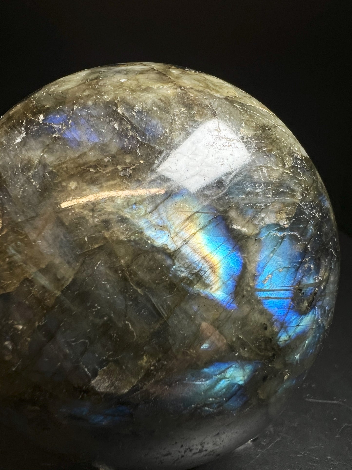 High Quality, Polished Labradorite Sphere- Home Décor Statement Piece