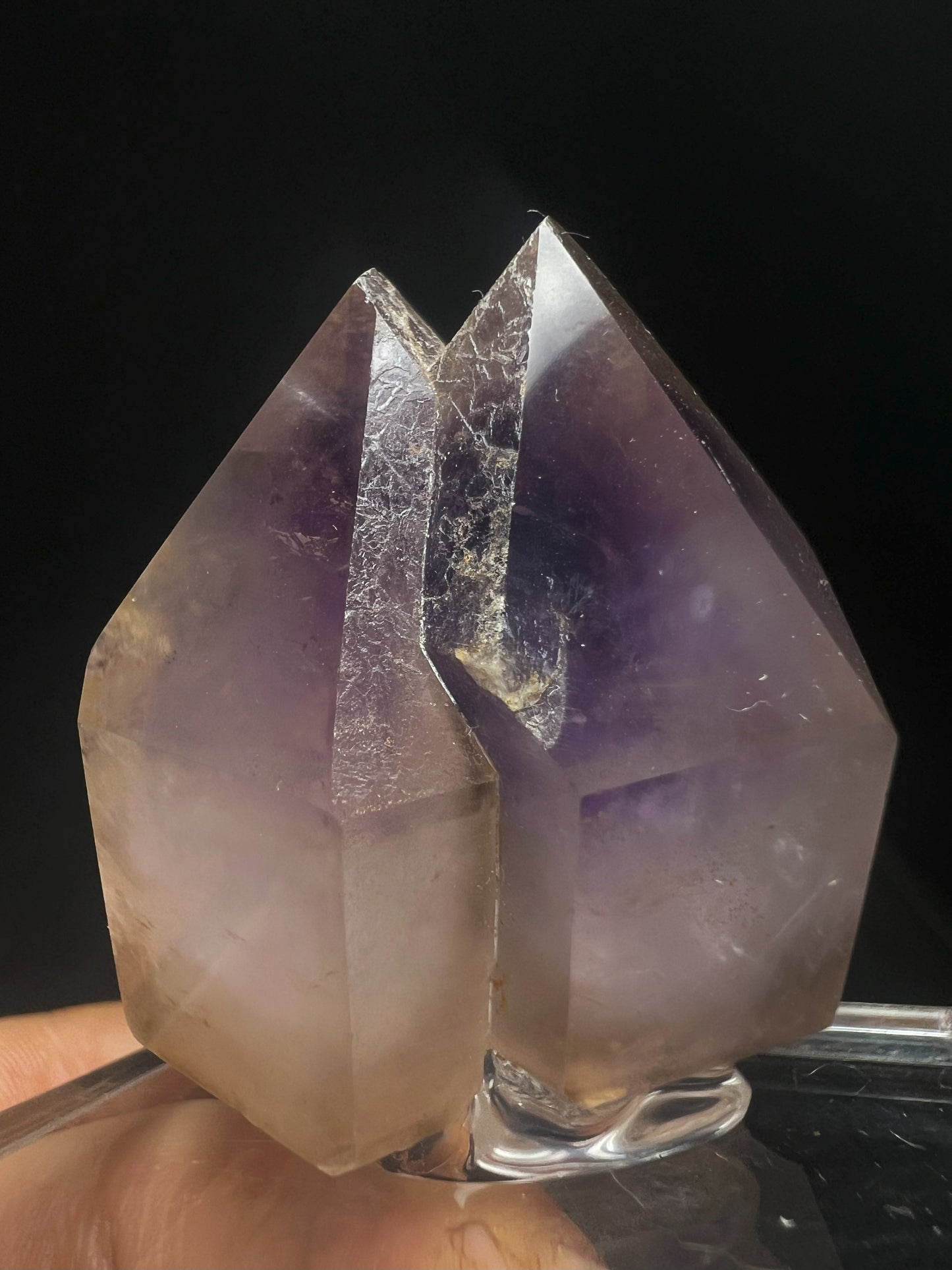 Rare Natural Exceptional Elestial Amethyst Twin Sceptre From Madagascar Collectors Piece Home Décor Statement Piece