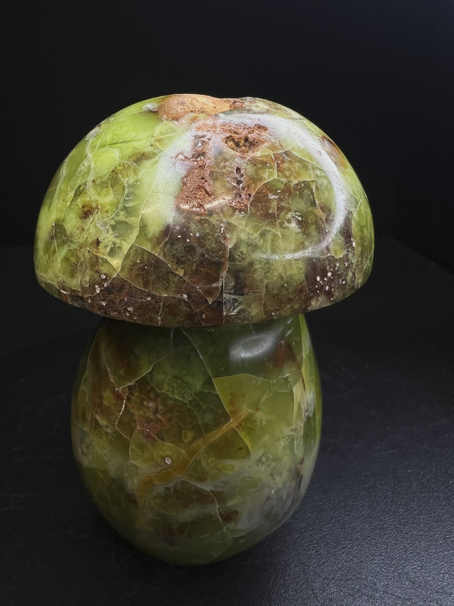 Polished Green Opal Mushroom From Madagascar- Home Decor, Gift