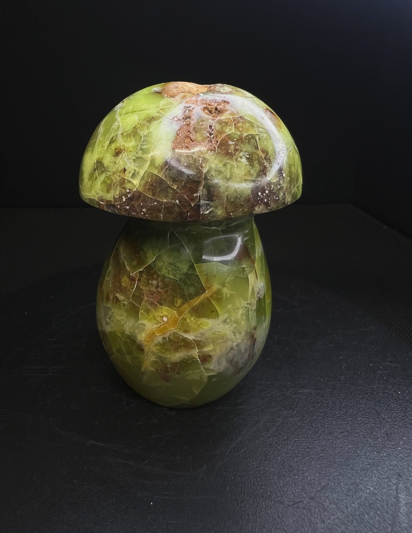 Polished Green Opal Mushroom From Madagascar- Home Decor, Gift