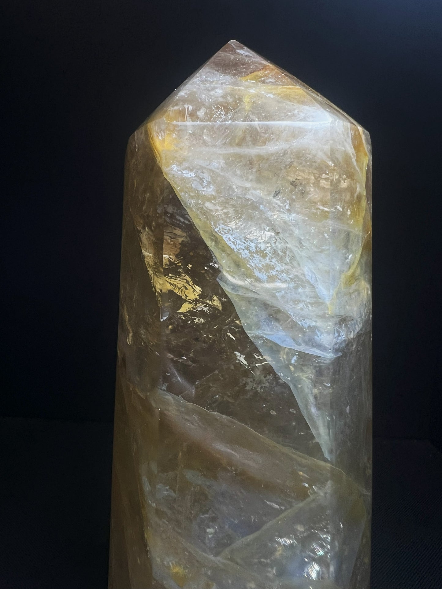 Outstanding Golden Healer Quartz Tower Point Prism Free Standing Perfect Gift Statement Piece From Madagascar
