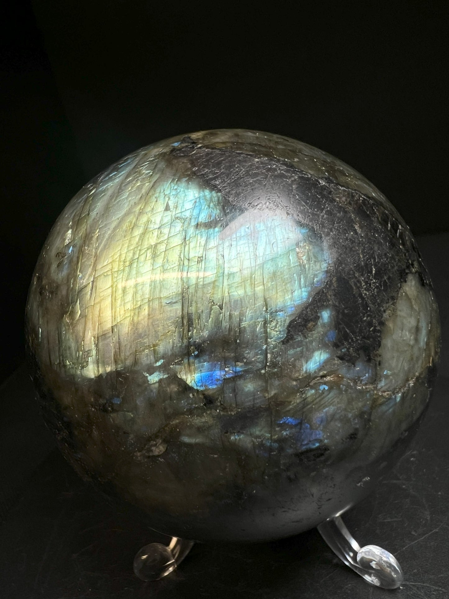 High Quality, Polished Labradorite Sphere- Home Décor Statement Piece