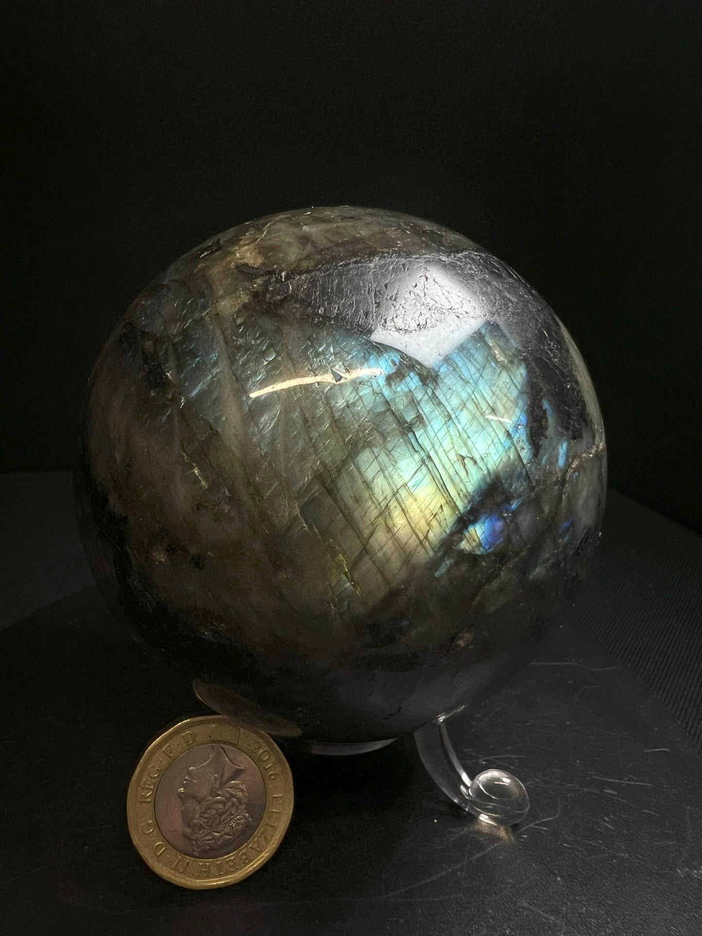 High Quality, Polished Labradorite Sphere- Home Décor Statement Piece