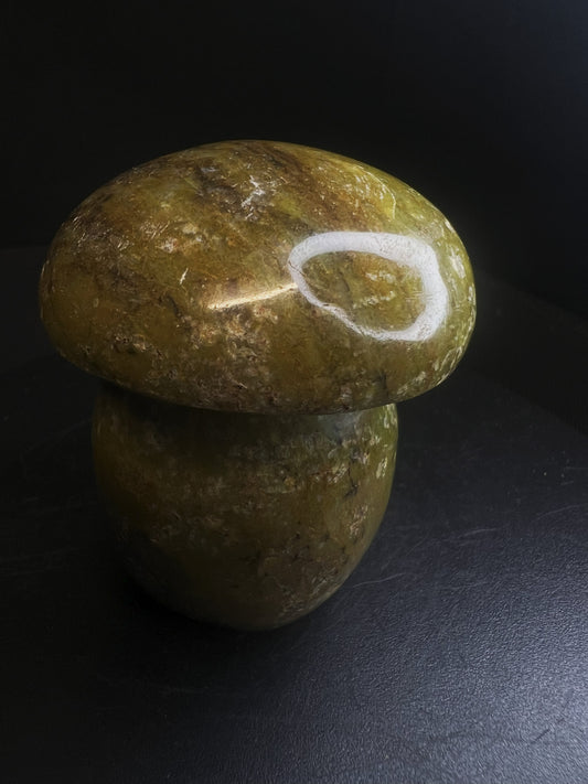 Polished Green Opal Mushroom From Madagascar- Home Decor, Gift