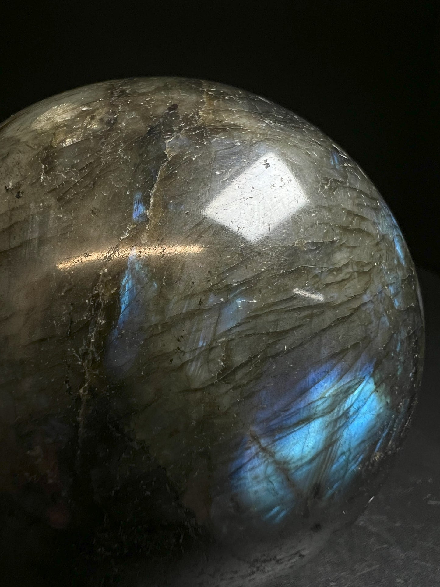 High Quality, Polished Labradorite Sphere- Home Décor Statement Piece