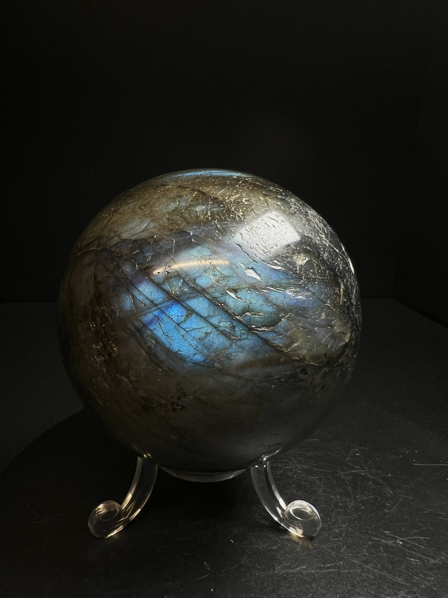 High Quality, Polished Labradorite Sphere- Home Décor Statement Piece