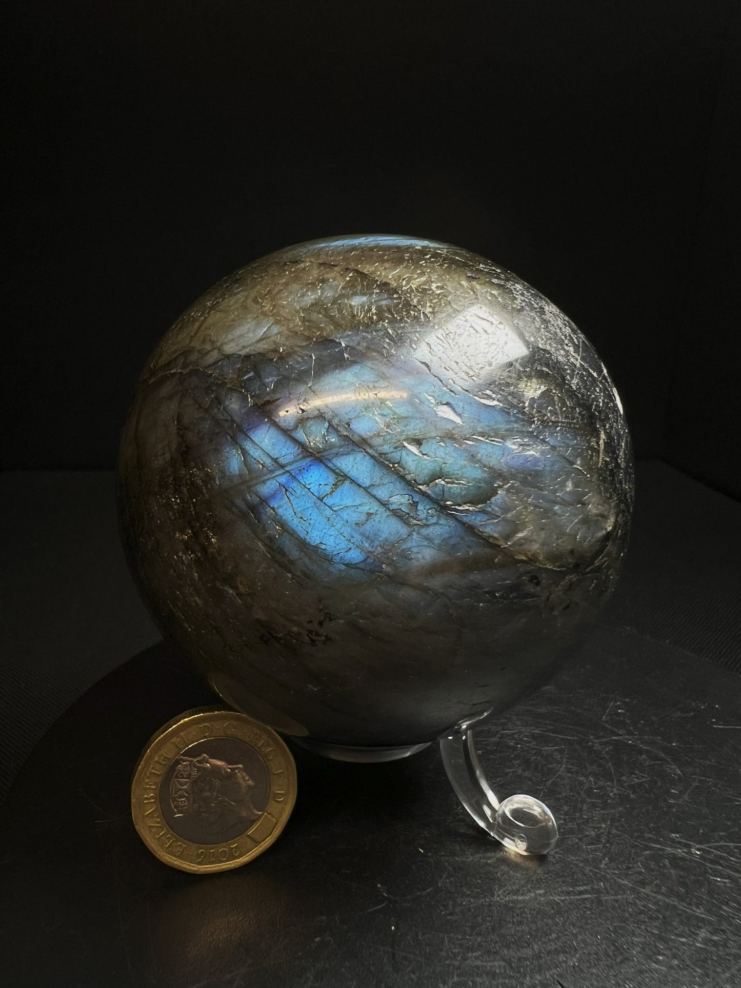 High Quality, Polished Labradorite Sphere- Home Décor Statement Piece