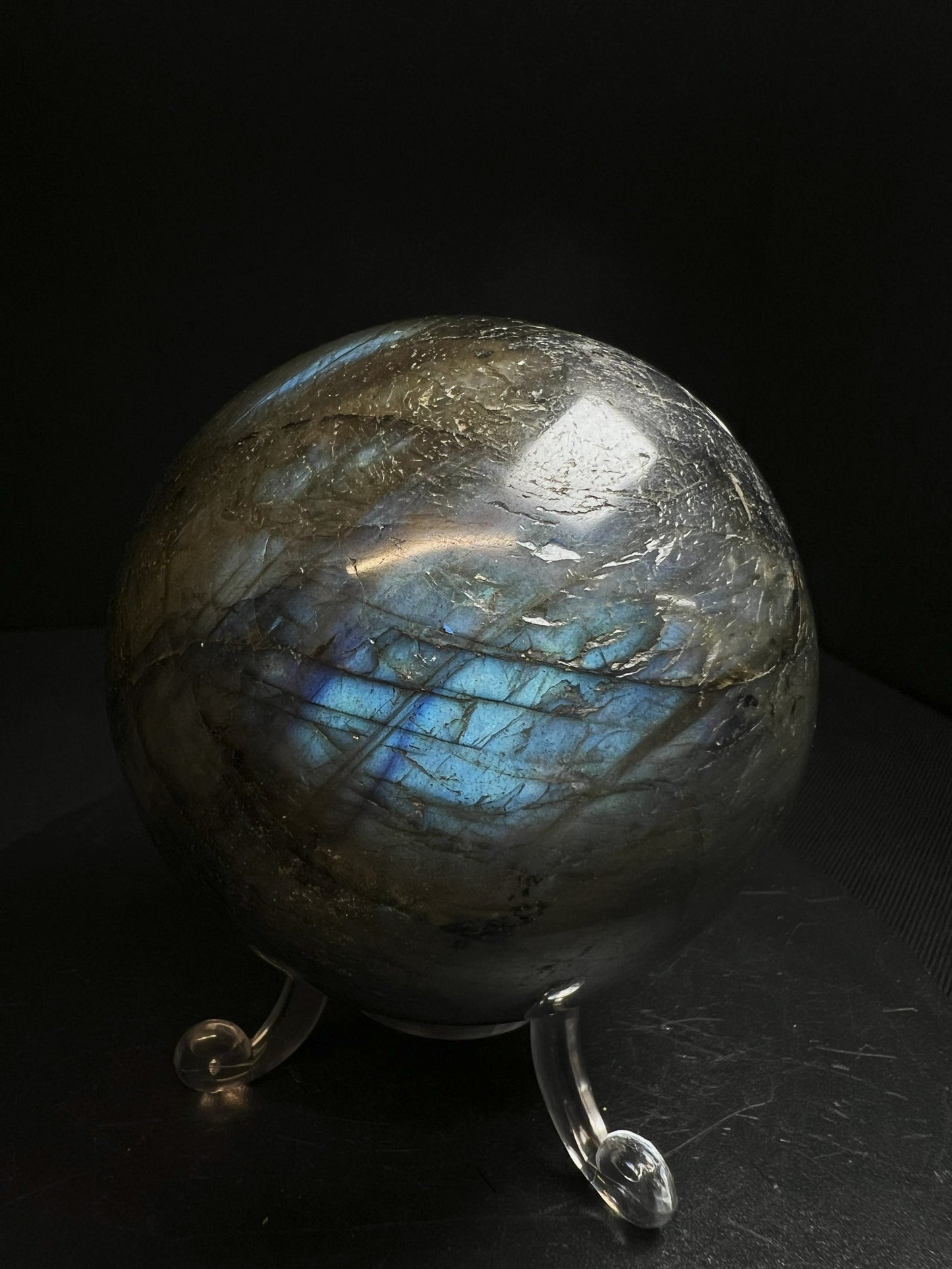 High Quality, Polished Labradorite Sphere- Home Décor Statement Piece