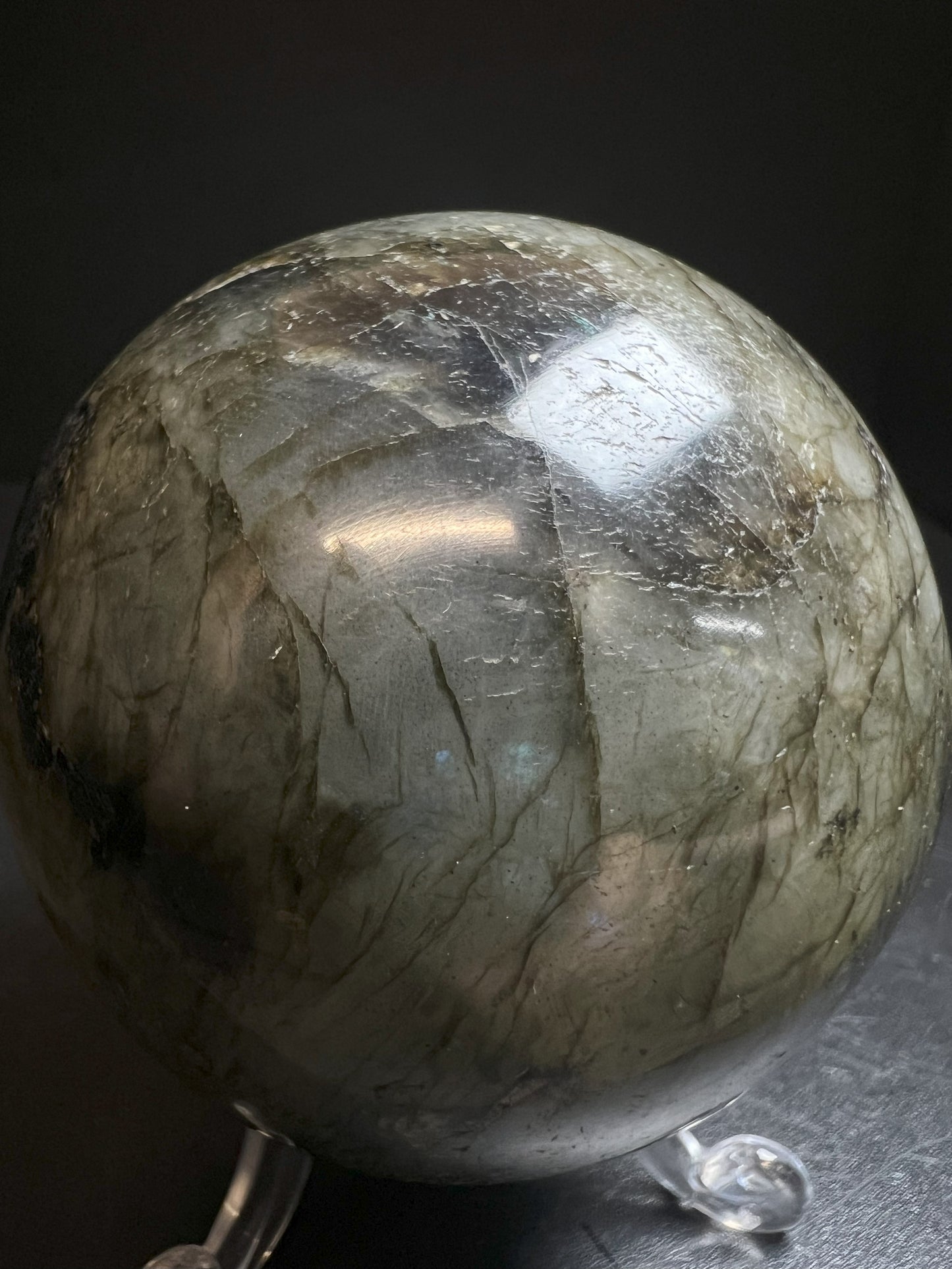 High Quality, Polished Labradorite Sphere- Home Décor Statement Piece