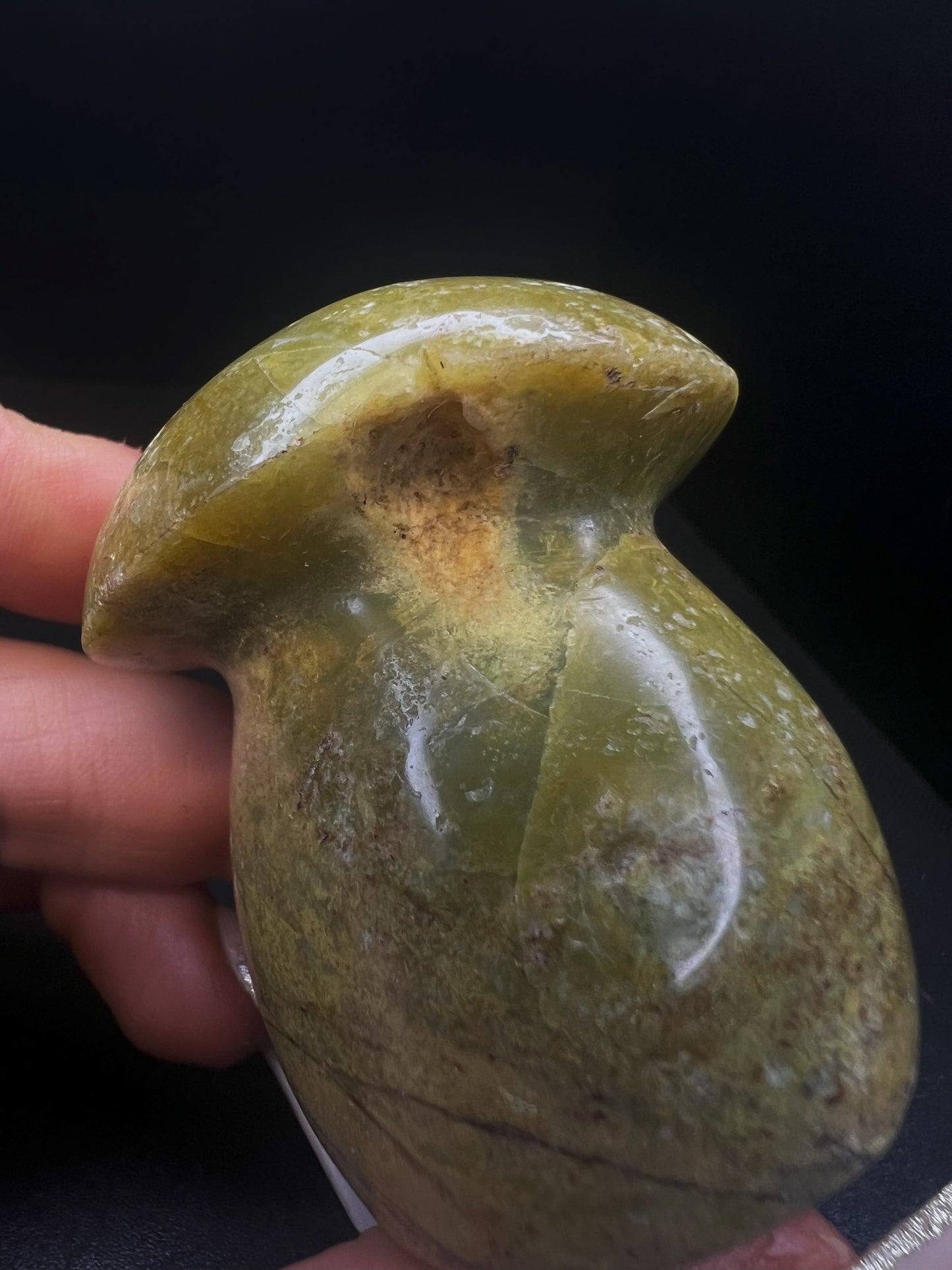 Polished Green Opal Mushroom From Madagascar- Home Decor, Gift