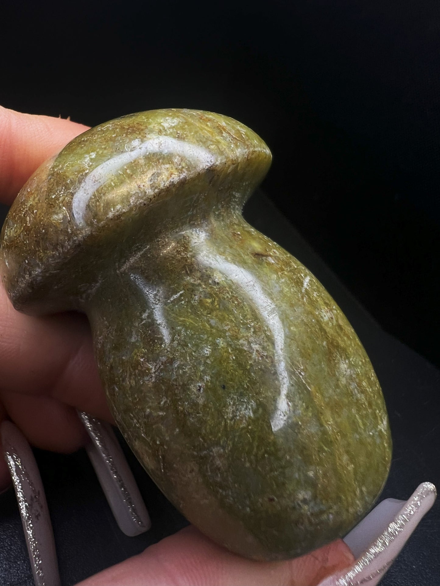 Polished Green Opal Mushroom From Madagascar- Home Decor, Gift