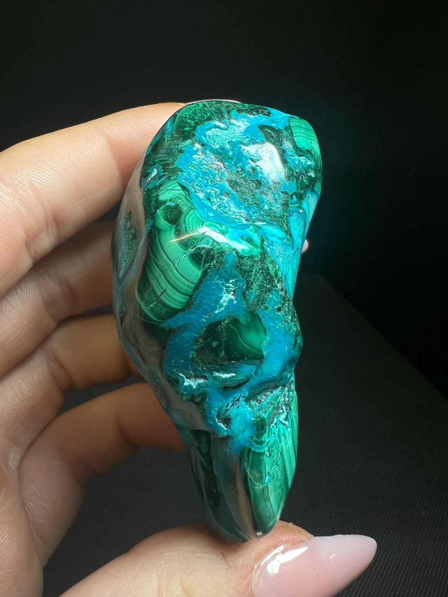 Polished Chrysocolla And Malachite- Home Decor, Statement Piece