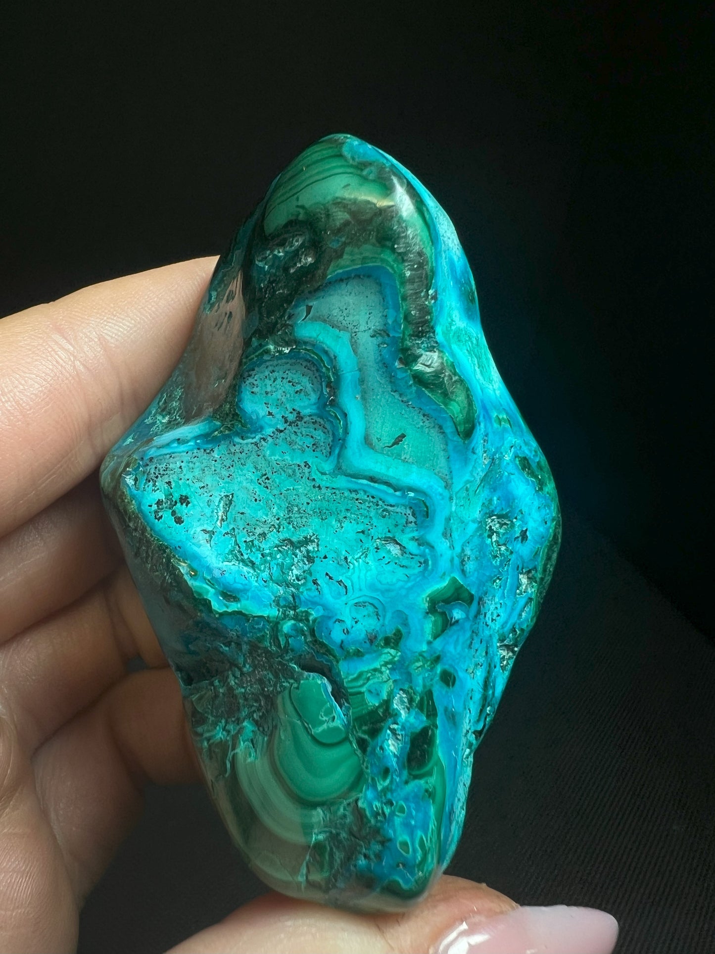 Polished Chrysocolla And Malachite- Home Decor, Statement Piece