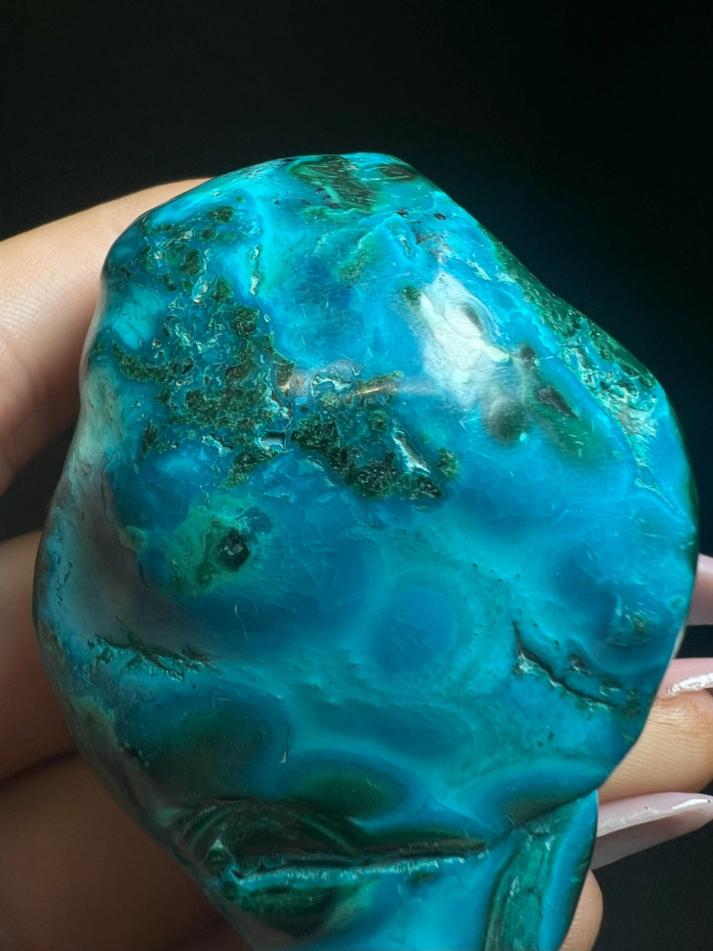 Polished Chrysocolla And Malachite- Home Decor, Statement Piece