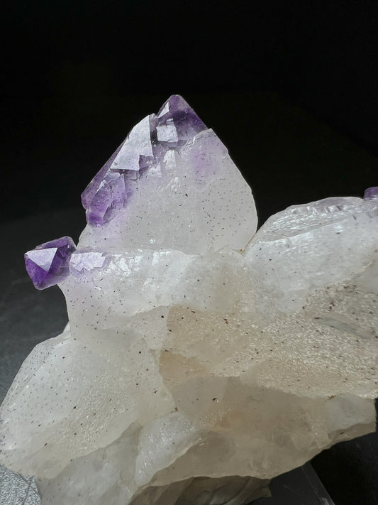 Stunning Amethyst Growths On Japanese Twin Law Quartz From Madagascar- Collectors Piece, Gift, Home Décor