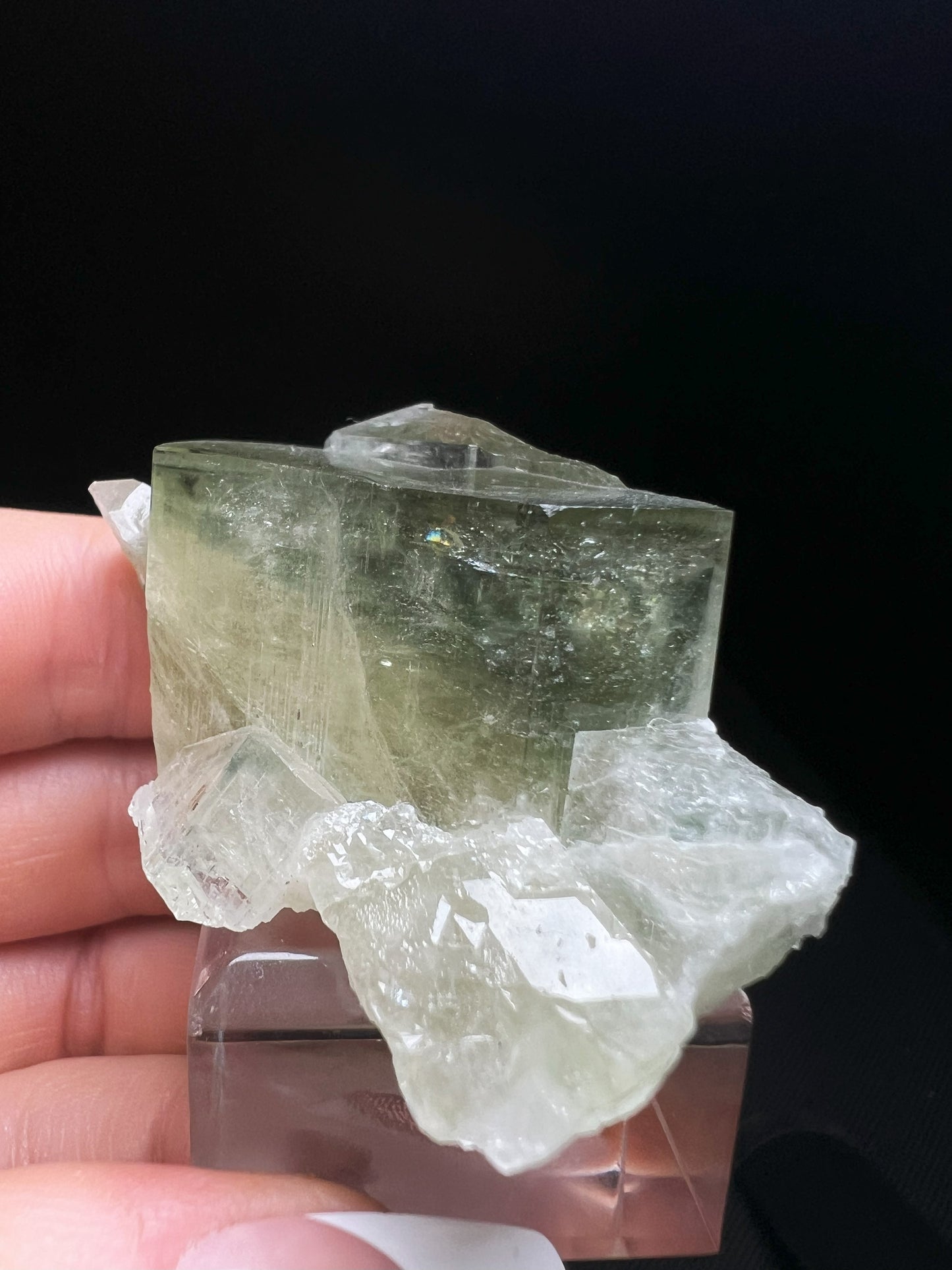 Perfect Formation, Gem Quality Green Apatite From Panasqueira Mine, Portugal (Stand Included)