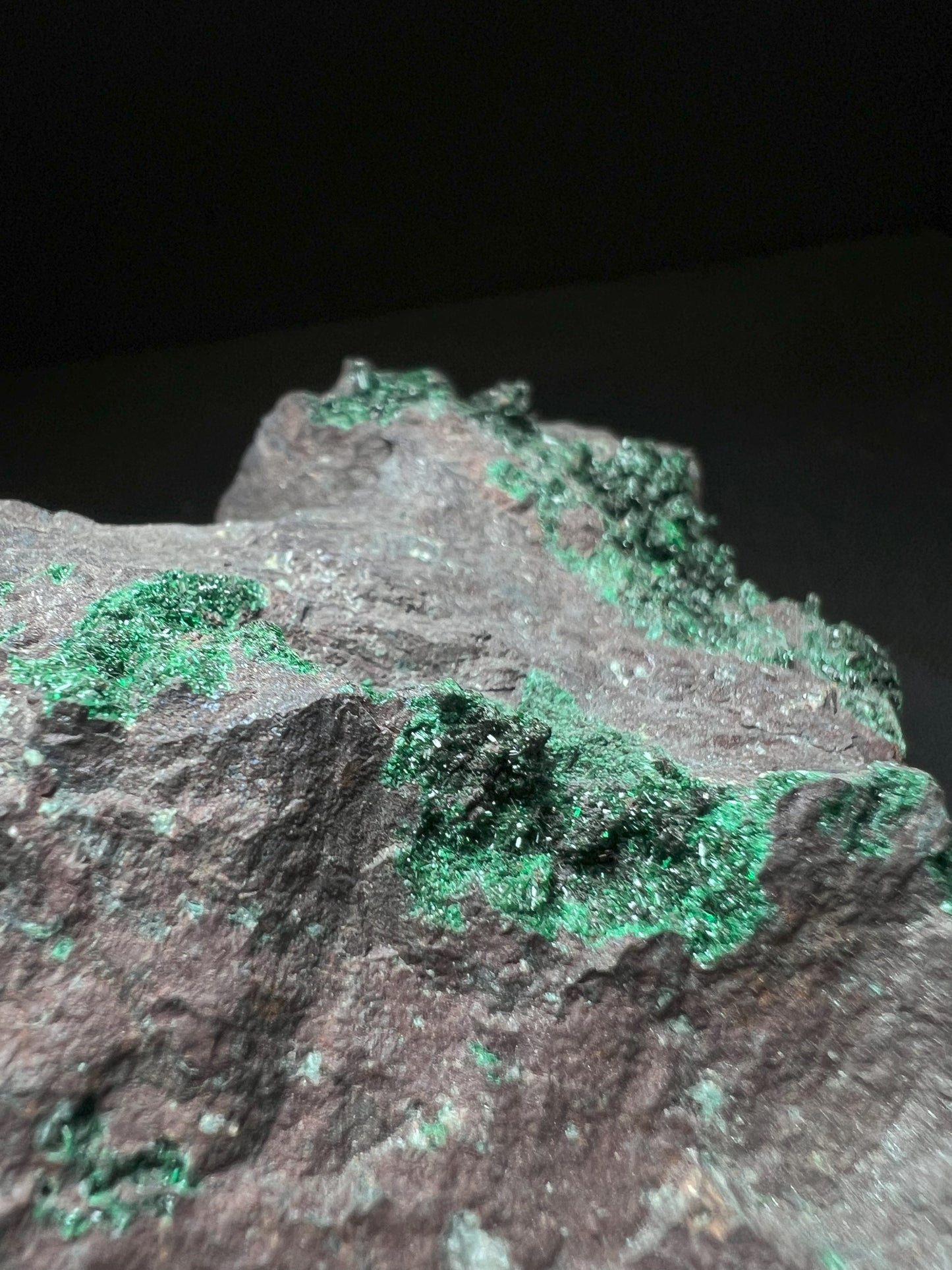 Rare Mineral Brochantite On Matrix From Morocco Unusual To See this Size