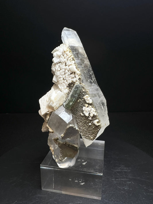 Fluorapatite Quartz, Dolomite, Mica From Panasqueira Mine, Beira Baixa, Portugal (Stand Included) Collectors Piece