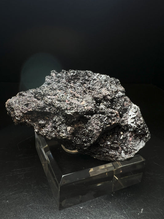 Hausmannite and Manganvesuvianite From N'Chwaning Mine, Kalahari, South Africa (Stand Included) Collectors Piece