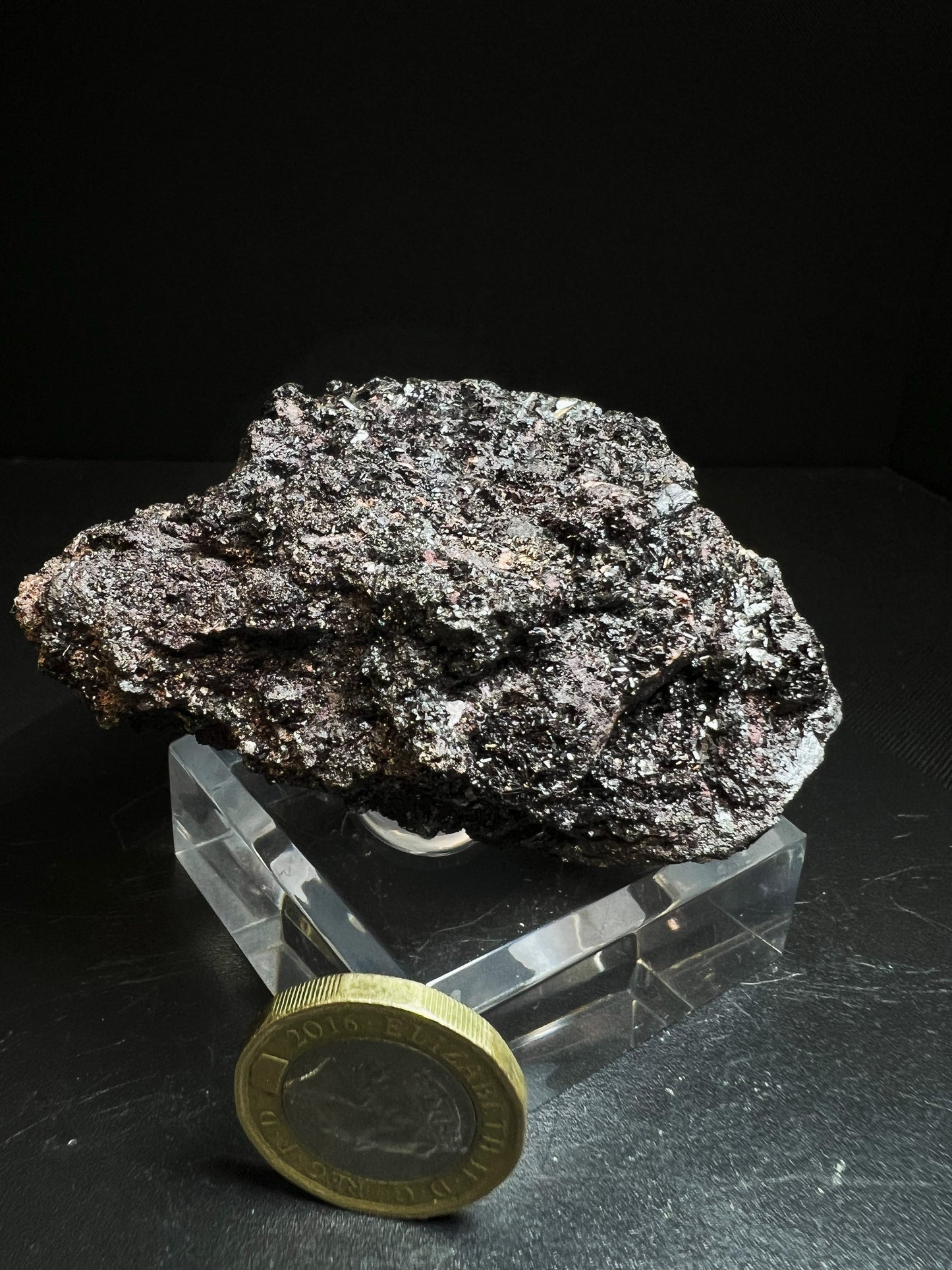 Hausmannite and Manganvesuvianite From N'Chwaning Mine, Kalahari, South Africa (Stand Included) Collectors Piece