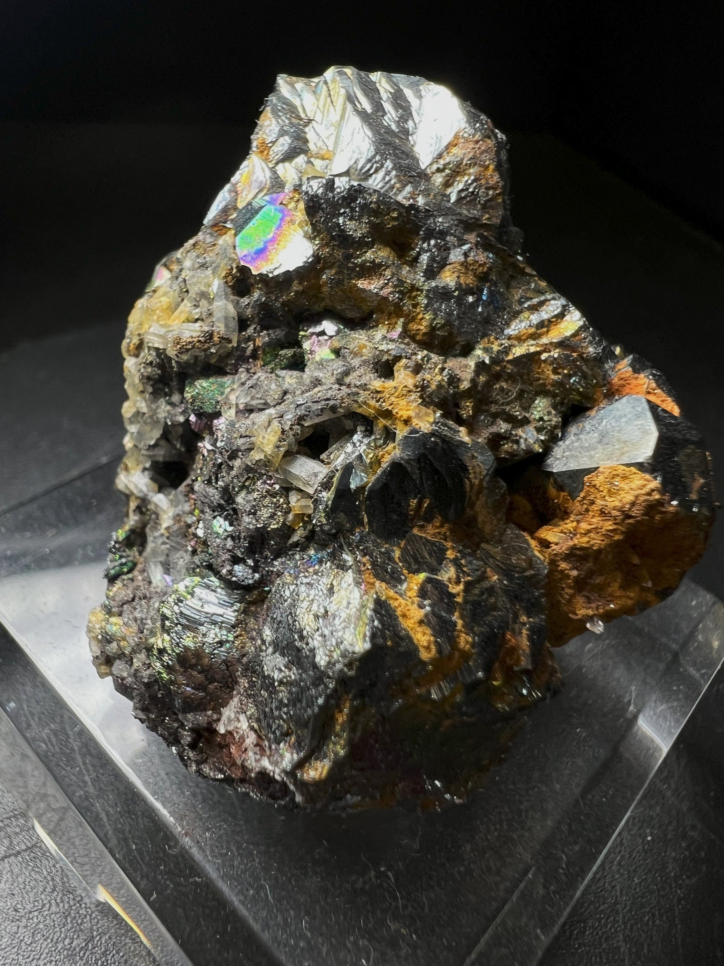 Rainbow Hematite With Quartz From Italy- Collectors Piece, Home Décor