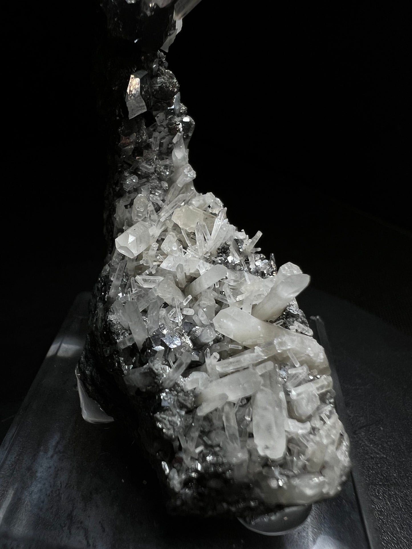 Aesthetic Skutterudite With Quartz From Morocco (Stand Included) Collectors Piece