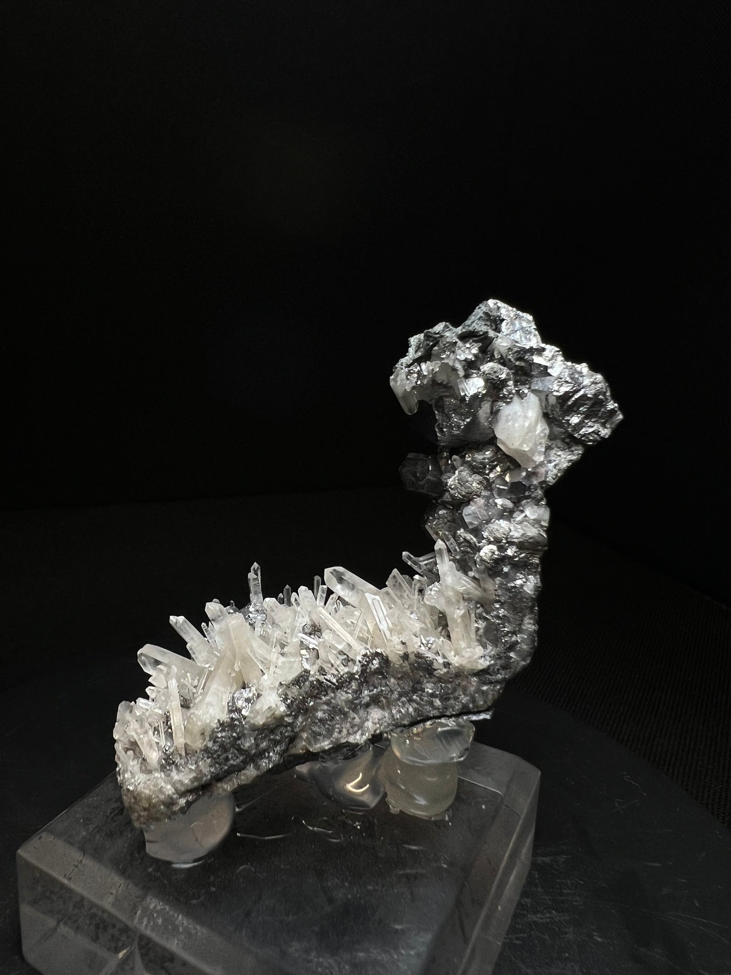 Aesthetic Skutterudite With Quartz From Morocco (Stand Included) Collectors Piece