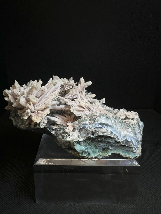 Anhydrite, Amethyst, Calcite Pseudomorph From Brazil (Stand Included) Collectors Piece