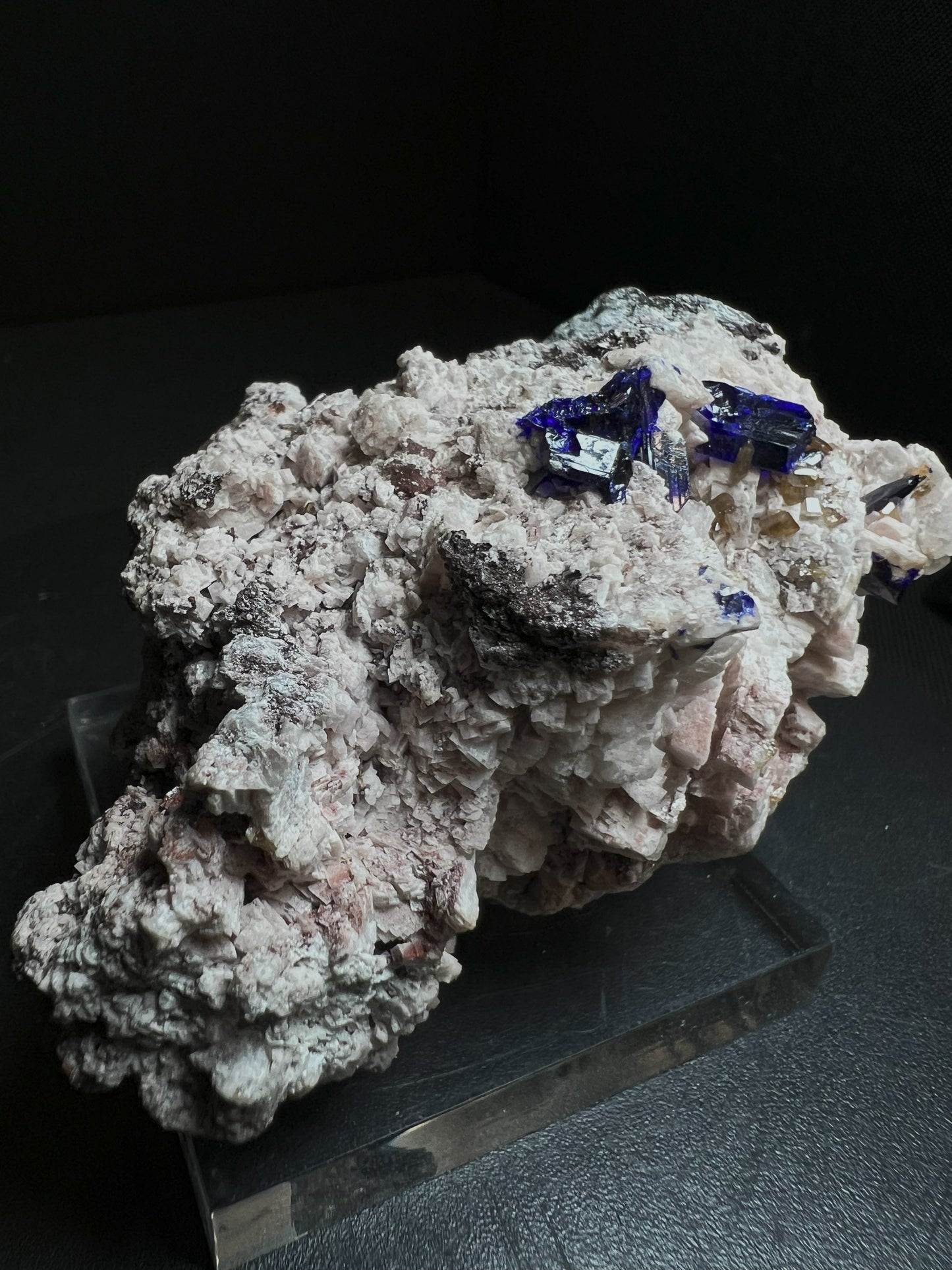 Azurite, Wulfenite And Dolomite From Tsumeb Mine, Oshikoto, Namibia- Collectors Piece