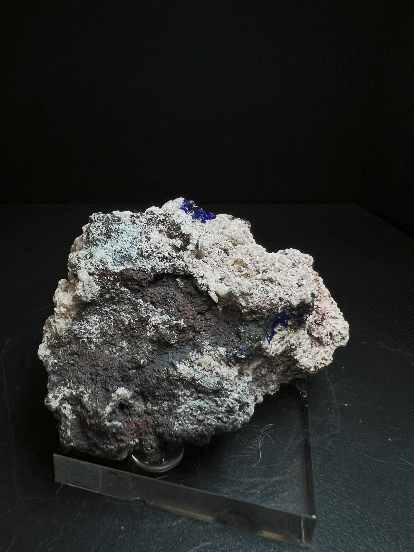 Azurite, Wulfenite And Dolomite From Tsumeb Mine, Oshikoto, Namibia- Collectors Piece