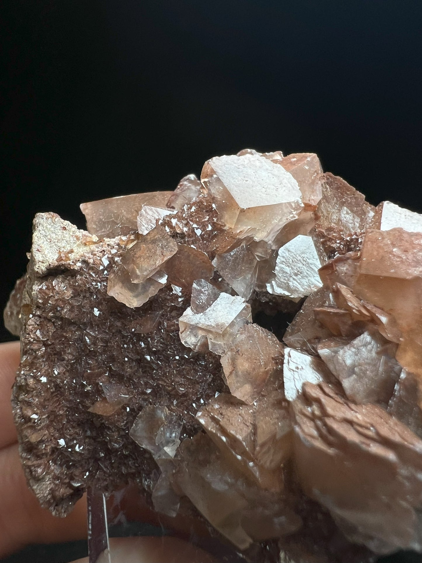 Calcite With Red Hematite Coating From Ton Mahr Quarry, Cardiff, Wales