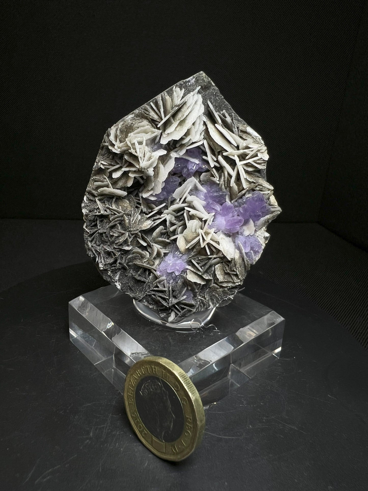 Outstanding Stunning Flower Amethyst On Baryte With Chalcedony Geode From Karur District Tamil Nadu India