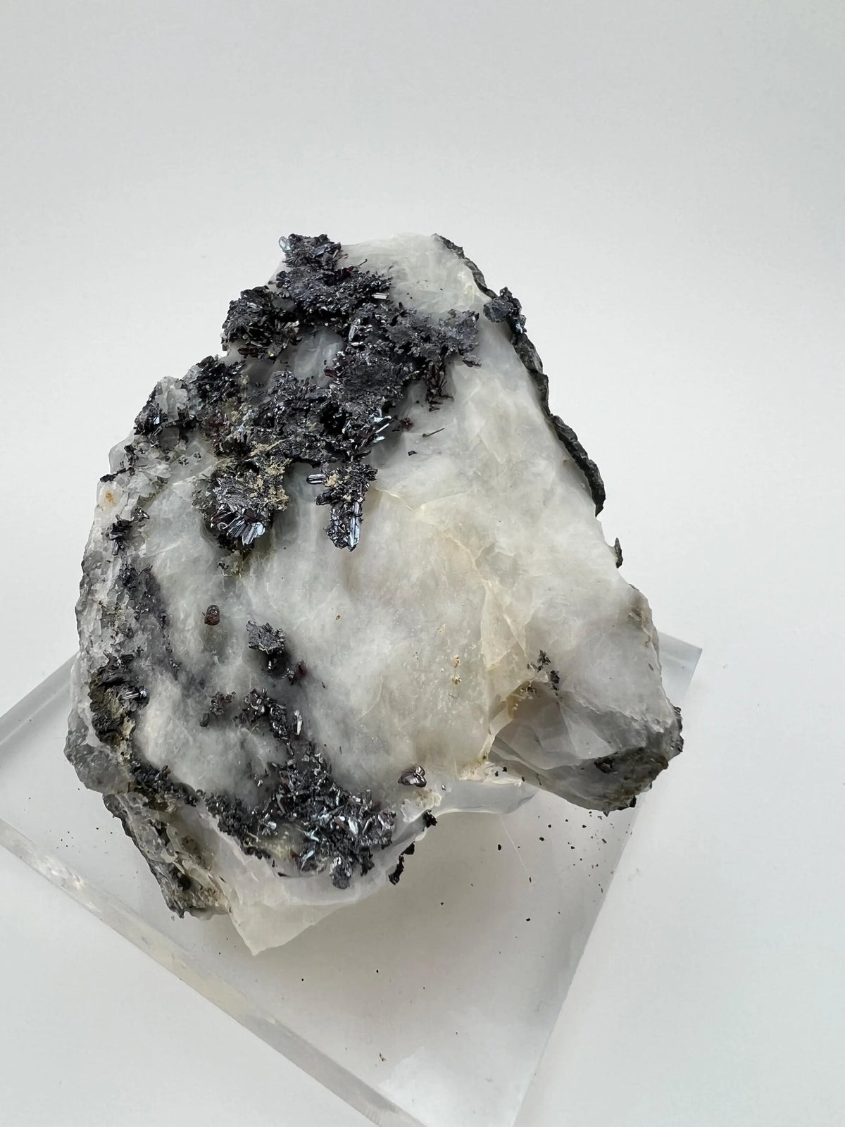 Outstanding Rare Proustite With Skeletal Formation Silver On Calcite From Bouismas Mine, Draa-Tafilalet, Morocco- Collectors Piece