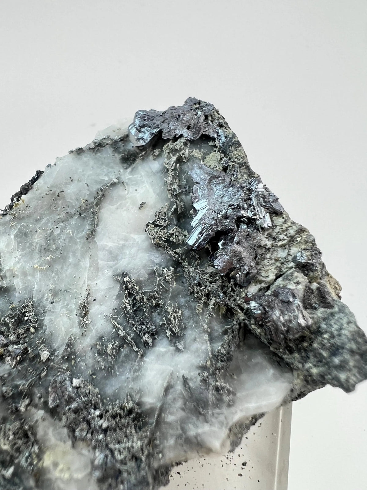 Outstanding Rare Proustite With Skeletal Formation Silver On Calcite From Bouismas Mine, Draa-Tafilalet, Morocco- Collectors Piece