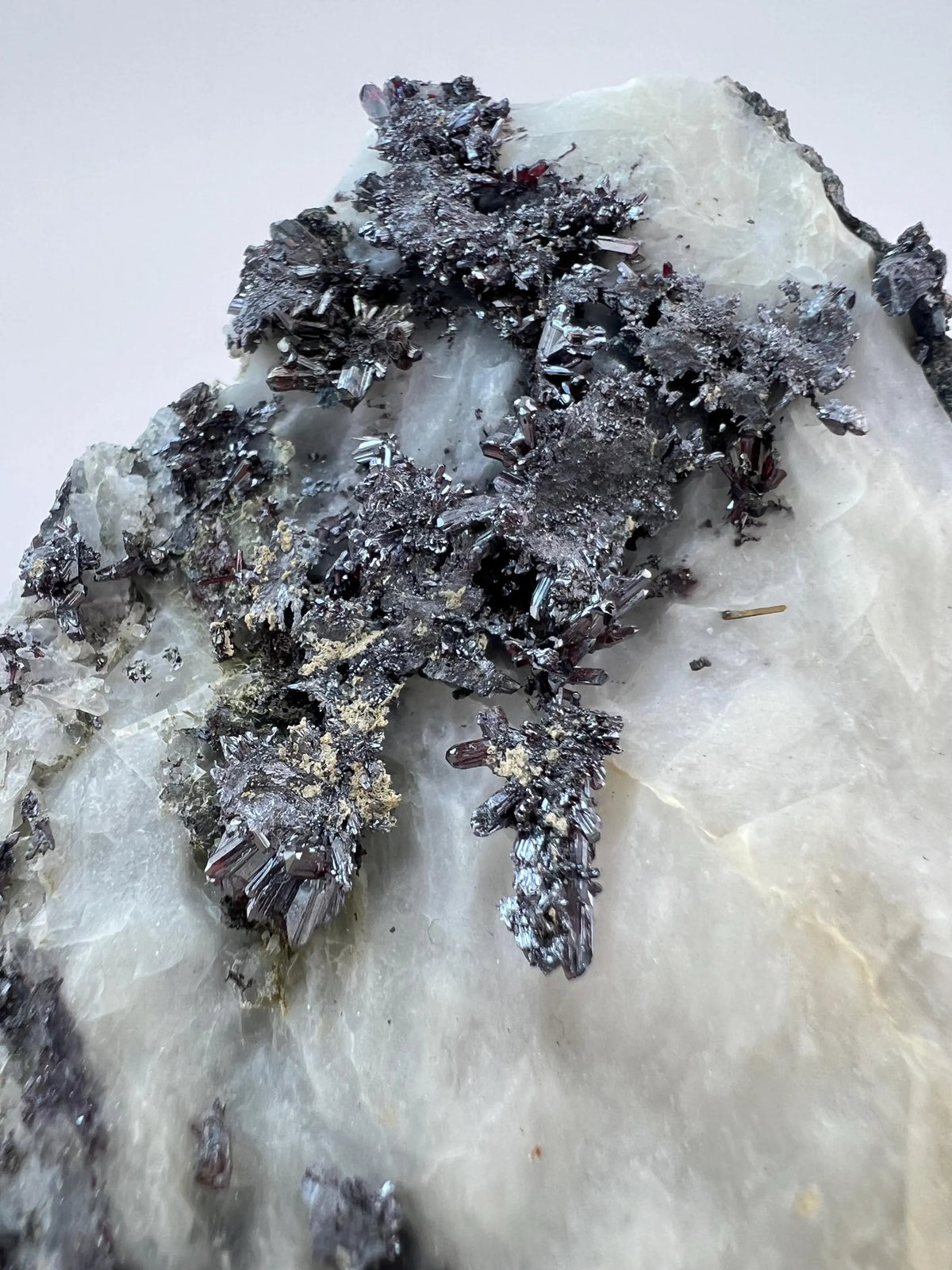 Outstanding Rare Proustite With Skeletal Formation Silver On Calcite From Bouismas Mine, Draa-Tafilalet, Morocco- Collectors Piece