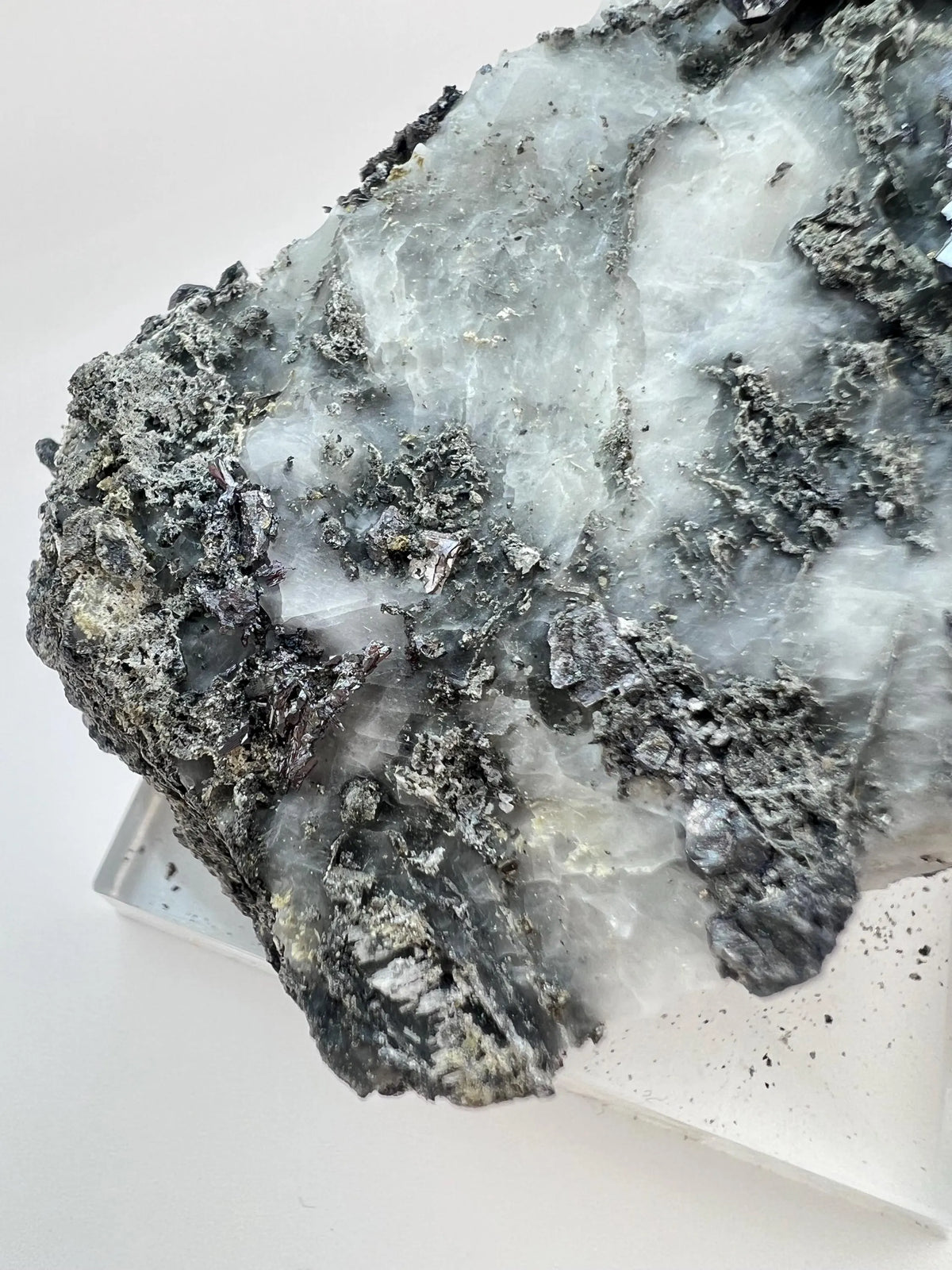 Outstanding Rare Proustite With Skeletal Formation Silver On Calcite From Bouismas Mine, Draa-Tafilalet, Morocco- Collectors Piece