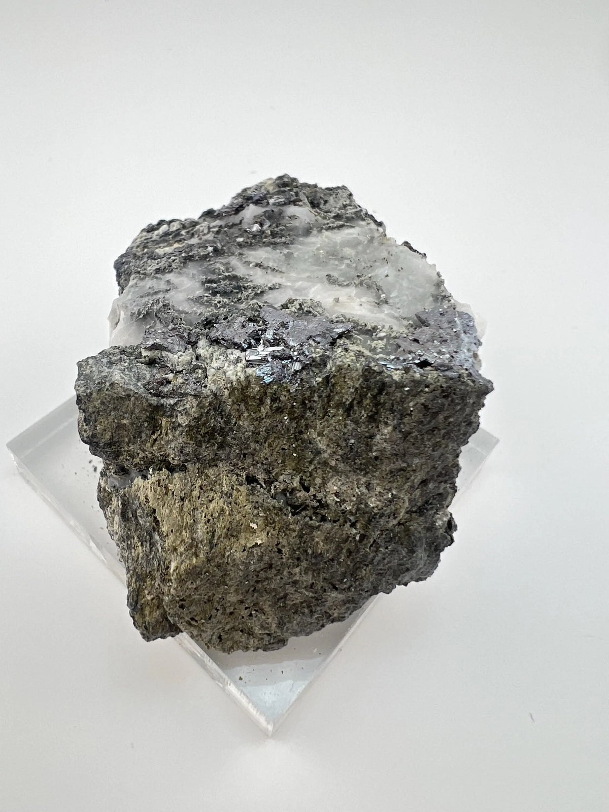 Outstanding Rare Proustite With Skeletal Formation Silver On Calcite From Bouismas Mine, Draa-Tafilalet, Morocco- Collectors Piece