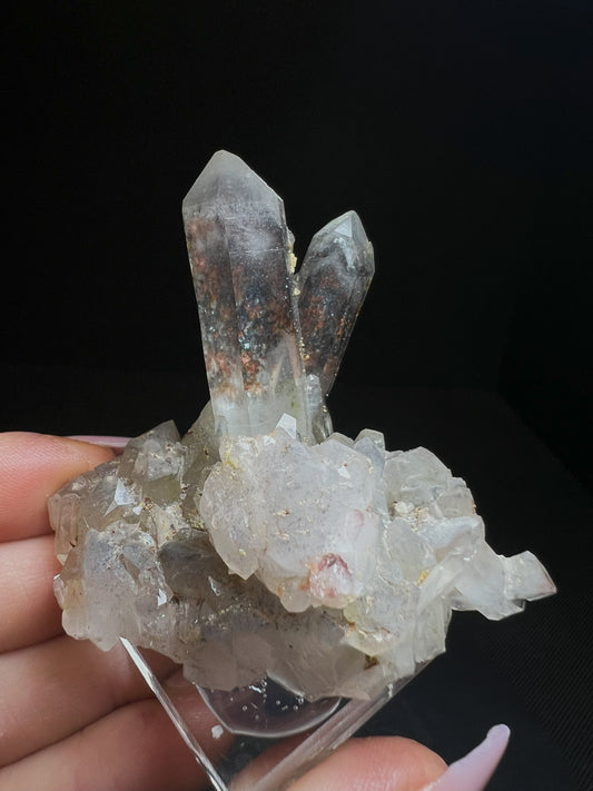 Quartz Cluster With Epidote And Hematite Inclusions From Messina Mine, Limpopo, South Africa