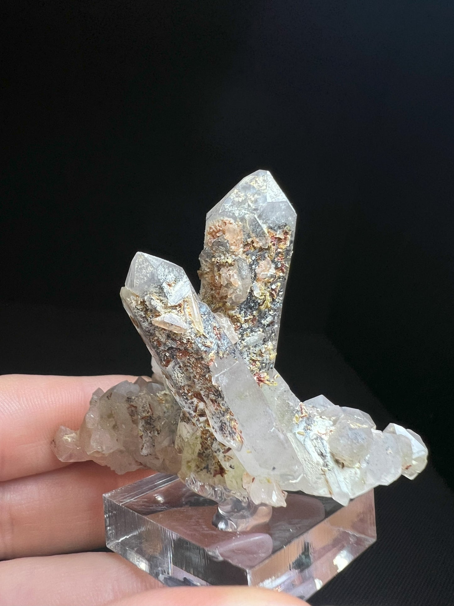 Quartz Cluster With Epidote And Hematite Inclusions From Messina Mine, Limpopo, South Africa