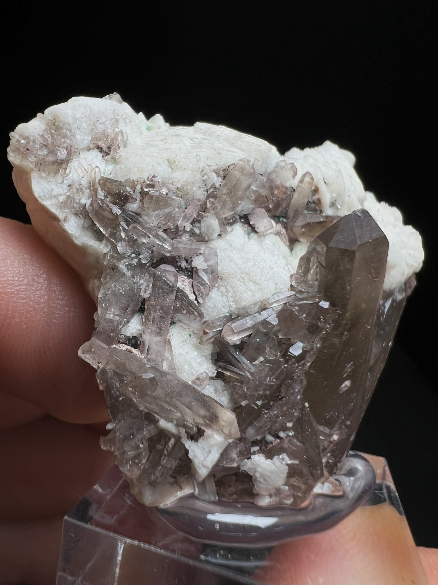 Smoky Quartz On Albite And Microcline From Papachacra, Catamarca, Argentina - Collectors Piece